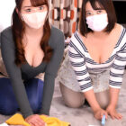 素顔が分からないから超大胆！？自宅に出張家政婦2人呼んだら超エロい欲求不満マスク家政婦さんが来た！ピタパンからはTバック！胸の谷間も丸見え！